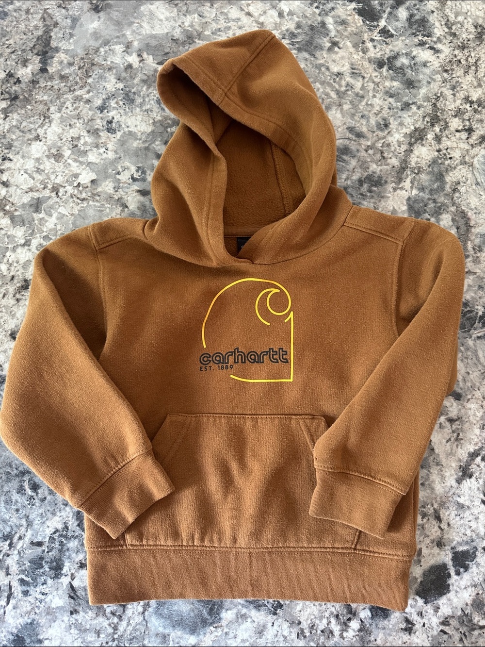 Carhartt Kids' Caramel Brown Hooded Sweatshirt with Logo